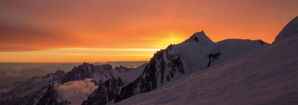 Vorbereitende Routen für Skialpinisten am Montblanc